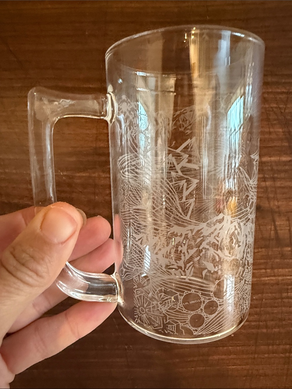 Suntory Whiskey Highball Mug with etched Scenic Design